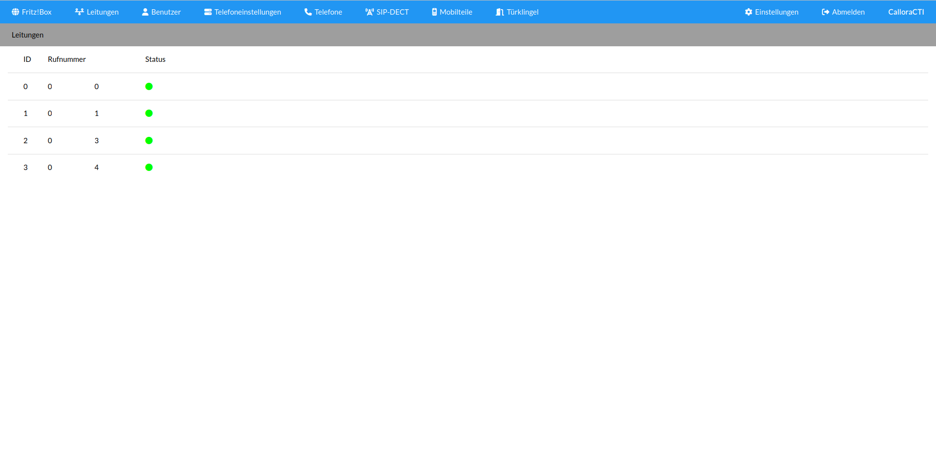 Screenshot Admin Webinterface