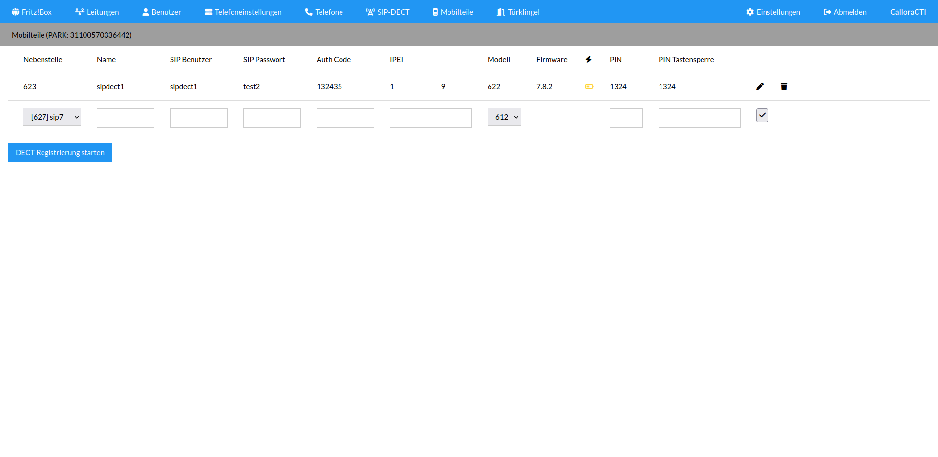 Screenshot Admin Webinterface