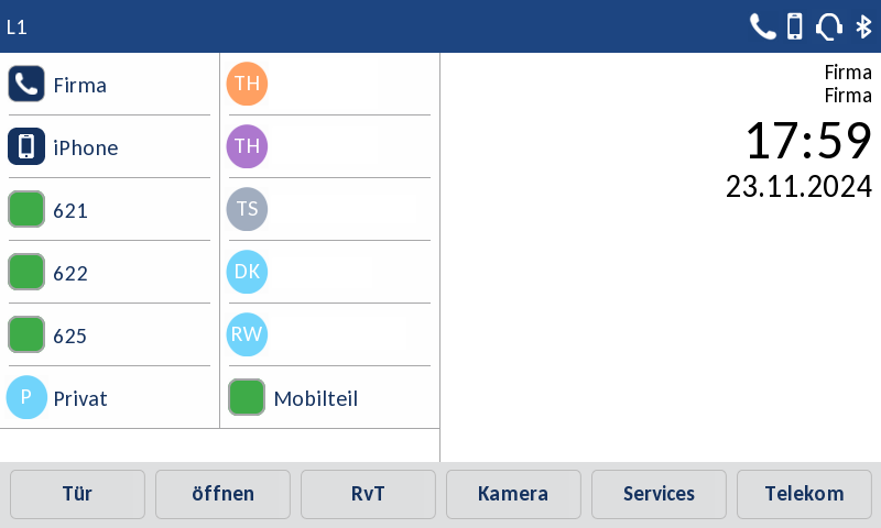 Screenshot Telefondisplay Mitel 6940