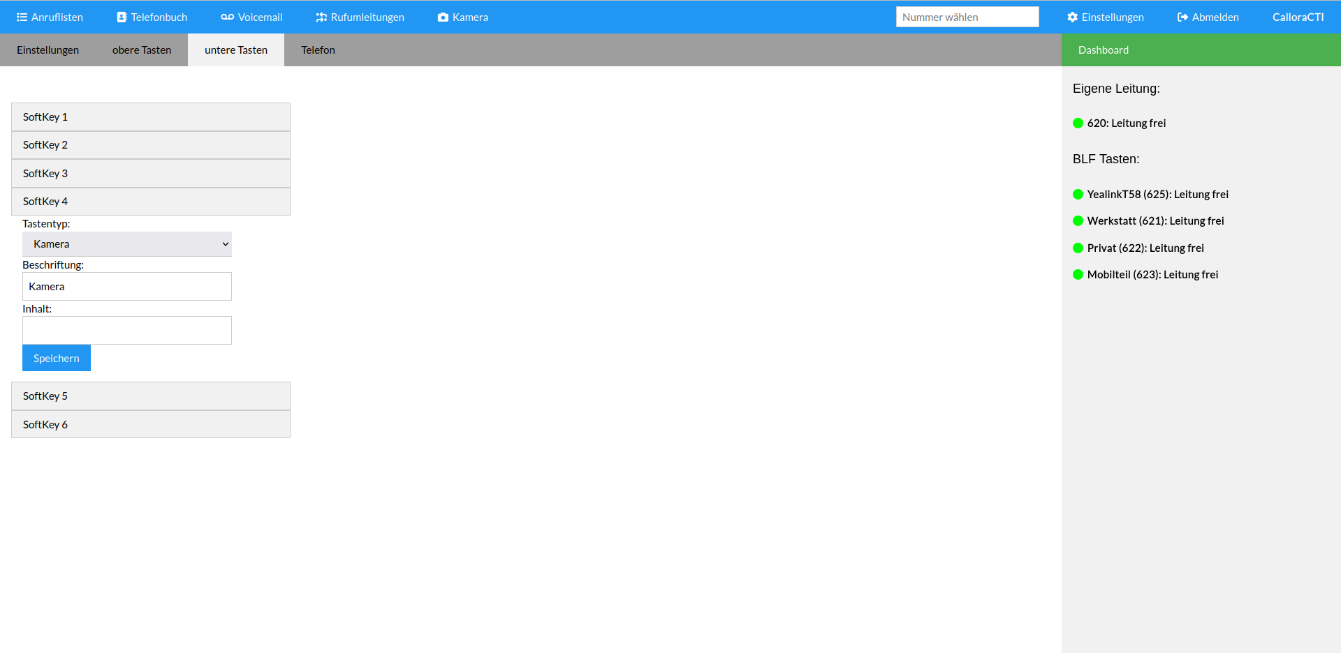 Screenshot User Webinterface